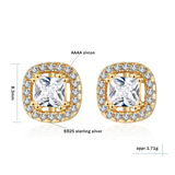 S925 Sterling Silver 4mm Zircon Stud Earrings for Women