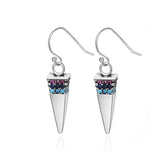 Triangle Pendant Earrings 925 Sterling Silver with Zircon