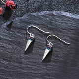 Triangle Pendant Earrings 925 Sterling Silver with Zircon