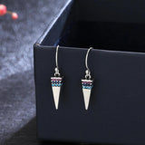 Triangle Pendant Earrings 925 Sterling Silver with Zircon