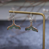 Colored Fish Tail Earrings 925 Sterling Silver Drop Earrings for Women