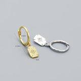 925 Silver Vintage Sun Stud Earrings for Women Stainless Steel Party Jewelry