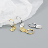925 Silver Vintage Sun Stud Earrings for Women Stainless Steel Party Jewelry