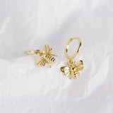 925 Silver Bee Insect Tassel Drop Earrings Women Punk Rock Fine Jewelry