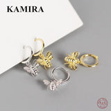 925 Silver Bee Insect Tassel Drop Earrings Women Punk Rock Fine Jewelry