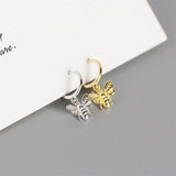 925 Silver Bee Insect Tassel Drop Earrings Women Punk Rock Fine Jewelry