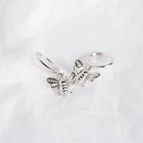 925 Silver Bee Insect Tassel Drop Earrings Women Punk Rock Fine Jewelry