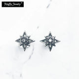 Star Stud Earrings 925 Silver Zirconia Europe Style Fine Jewelry