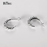 925 Silver Twist Braid Rope Stud Earrings for Women