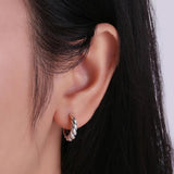 925 Silver Twist Braid Rope Stud Earrings for Women