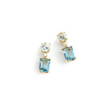 925 Silver WhiteSea Zircon Stud Earrings Wedding Jewelry
