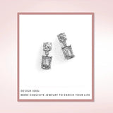 925 Silver WhiteSea Zircon Stud Earrings Wedding Jewelry