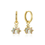 925 Silver Rose Quartz Pendant Earrings for Women