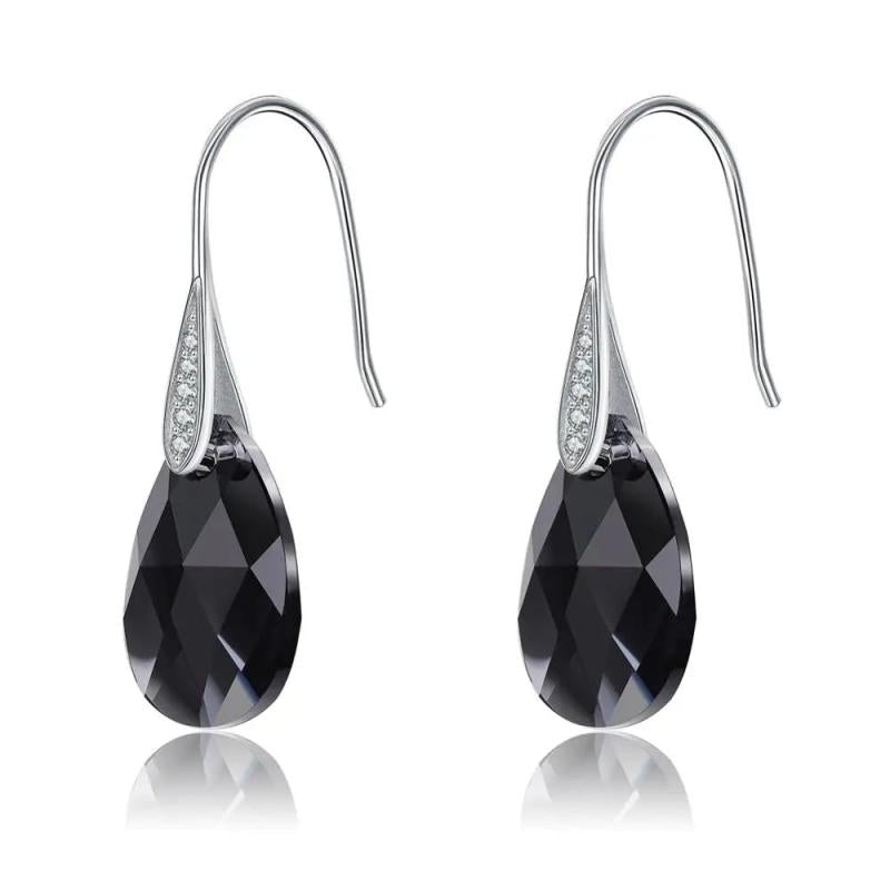 Melodi 925 Silver Drop Earrings with Austrian Crystal for Women