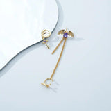 925 Silver Cross Drop Earrings Bat Chain Stud Clip Catilage Jewelry