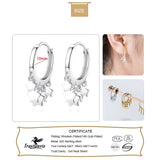 925 Silver Star Tassel Charm Hoop Earring Wedding Jewelry Gift
