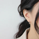 Korea Hot Style 925 Sterling Silver Golden Rope Small Hoop Earrings