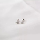 925 Silver Devil's Eye Heart Stud Earring