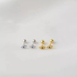 925 Silver Devil's Eye Heart Stud Earring