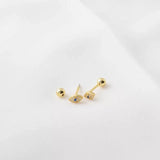 925 Silver Devil's Eye Heart Stud Earring