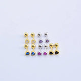925 Silver Devil's Eye Heart Stud Earring