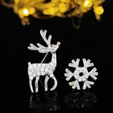 Elk Snowflakes 925 Silver Earrings Christmas Party E6616S