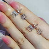 Elk Snowflakes 925 Silver Earrings Christmas Party E6616S