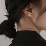 Elk Snowflakes 925 Silver Earrings Christmas Party E6616S