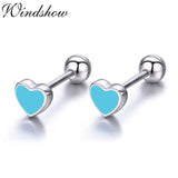 925 Silver Tiny Peach Heart Stud Earrings for Kids