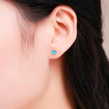 925 Silver Tiny Peach Heart Stud Earrings for Kids