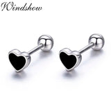 925 Silver Tiny Peach Heart Stud Earrings for Kids