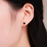 925 Silver Tiny Peach Heart Stud Earrings for Kids