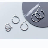 925 Silver Hoop Earrings for Women Minimalist Jewelry