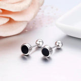 925 Silver Stud Earrings Screw Back for Women Girls Kids