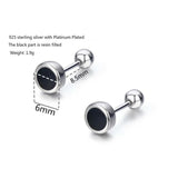 925 Silver Stud Earrings Screw Back for Women Girls Kids