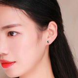 925 Silver Stud Earrings Screw Back for Women Girls Kids