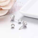 925 Silver Stud Earrings Screw Back for Women Girls Kids
