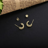 925 Silver Half Round Piercing Earring For Women