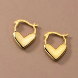925 Silver Heart-Shaped Buckle Hoop Earrings for Women