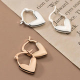 925 Silver Heart-Shaped Buckle Hoop Earrings for Women