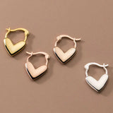 925 Silver Heart-Shaped Buckle Hoop Earrings for Women
