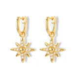 925 Silver 8-point Star Pendant Earrings with Zircons