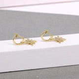 925 Silver 8-point Star Pendant Earrings with Zircons