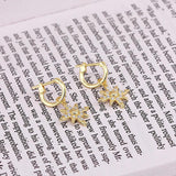 925 Silver 8-point Star Pendant Earrings with Zircons