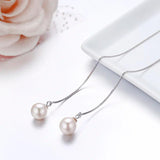 925 Silver Pink Shell Pearl Ball Drop Earrings