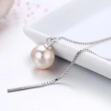 925 Silver Pink Shell Pearl Ball Drop Earrings