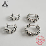 S925 Vintage Chain Earrings Women Small Big Silver Jewelry
