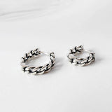 S925 Vintage Chain Earrings Women Small Big Silver Jewelry