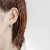 S925 Vintage Chain Earrings Women Small Big Silver Jewelry