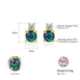 925 Silver Fire Opal Stud Earrings Classic Party Jewelry